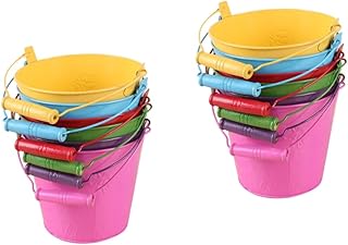 ibasenice Metal Beach Buckets 12 Pcs Mini Toy Mini Metal Buckets Water Bucket for Plants Beach Bucket Toys Beach Tin Buckets Beach Sand Buckets