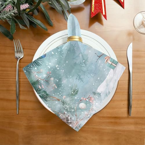 Servilletas de Tela Navidad Muñeco de Nieve Pack 6 miniatura 3