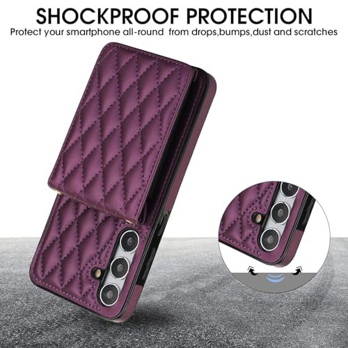 Coque Galaxy S24 Plus élégante Asuwish violet pour les déplacements professionnels - 3