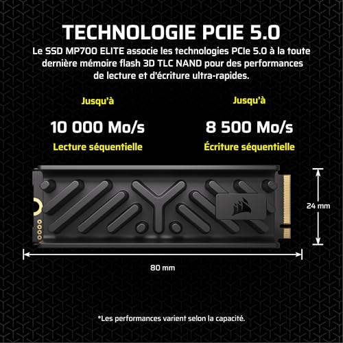 Corsair MP700 ELITE 4 To Avec dissipateur - vue 5