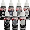The Army Painter, Warpaints Flexible Triad PLUS+: Black & Greys, 7 x 18 ml acrylic paints - Miniature quality hobby paint for Dungeons and Dragons (DnD) & Warhammer Miniatures #1