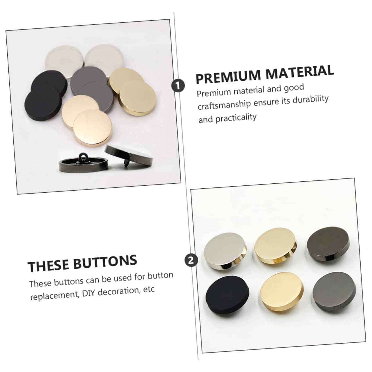 NUOBESTY 150stücke Metallbuttons Für Mäntel Runde Knöpfe Zum Nähen Für Kleidung Jacken Und Taschen Langlebig Und Vielseitig Einsetzbar Goldfarben