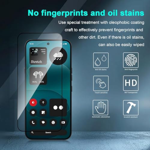 Image of Military-Grade Tempered Glass Screen Protector for Nothing Phone 4A / Nothing Phone 4A Pro with Edge to Edge Coverage - Case Friendly, Anti-scratch and Bubble free installation kit [Pack of 1]