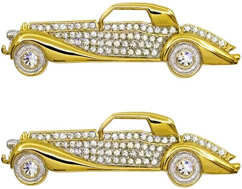 Image of Set of 2 Brooch Lapel Pins With Rhinestones