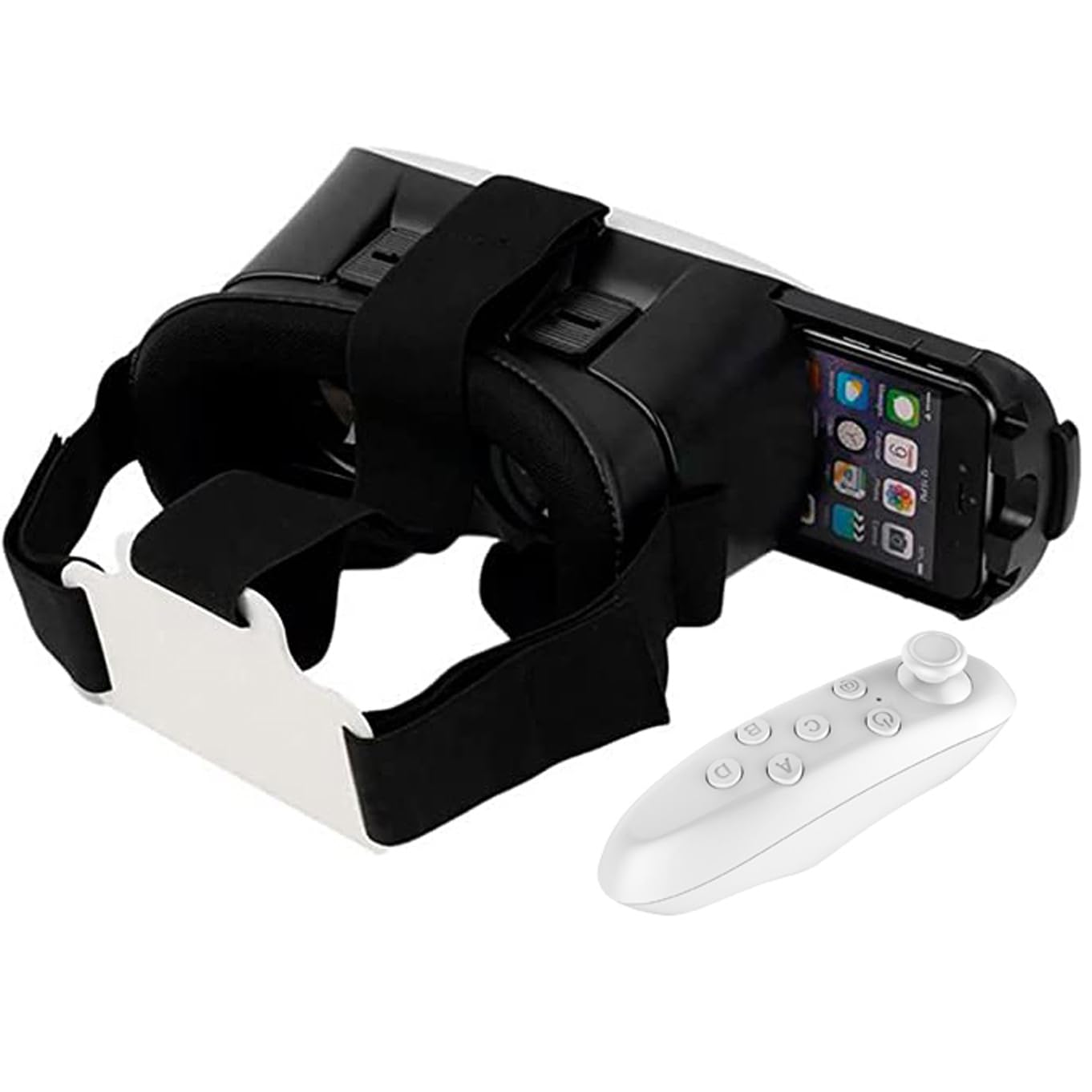 Gafas Realidad Virtual 3D con Mando Bluetooth para móviles Compatible Videos 360 y Juegos 3D - Experiencia Inmersiva Realidad Aumentada - Gafas VR Box con Mando