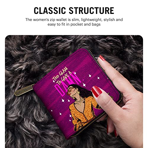 Image of DailyObjects Women's Zip Wallet | Made with Vegan Leather Material | Carefully Handcrafted | Holds up to 8 Cards | Slim and Easy to Fit in Pocket | Coin Pocket with Button Closure
