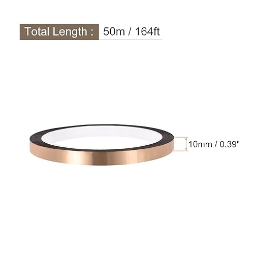 Miniatura 2 de Rebower Cinta de película de poliéster metalizado en tono dorado para pared decorativa, embalaje, impresión - 0.39 pulgadas x 164 pies1 rollo