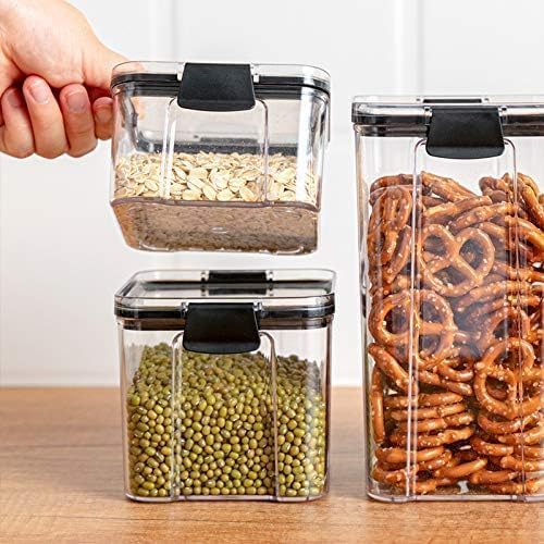 Image of TEKCOOL Glass Air Tight Containers For Kitchen Storage Set, Bpa Container For Kitchen Storage Set, Kitchen Organizer And Kitchen Accessories Items & Storage(700 Ml Set Of 4), Black