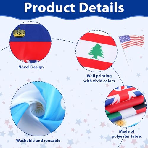 Fabric International Flag Photo Prop World Flags Photo Booth Frame International Welcome Photography Backdrop Around The World Background for Country Sports Events Party Favors Decor 62 x 42Inch - Image 5