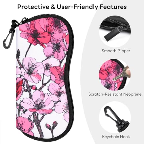 Image of Sunglasses Case with Belt Clip, Ultra Light Neoprene Zipper Soft Padded Glasses Case for Women Men