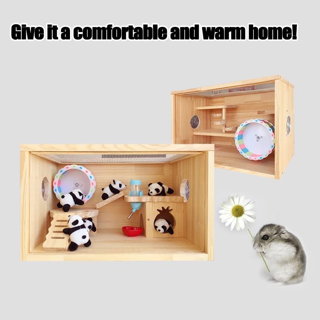 品質が 木製のハムスターケージ 小動物の家の生息地のハッチ 棚とはしご ペットを観察するための超広視野 Size 50x30x30cm Iraluxe Com