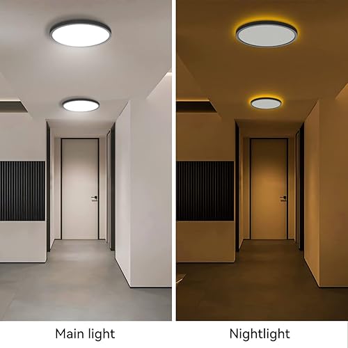Miniatura 2 de Paquete de 2 luces LED de techo empotradas con luz nocturna 12 pulgadas24 W3200 LM 3000 K4000 K5000 K lámparas de techo LED regulables