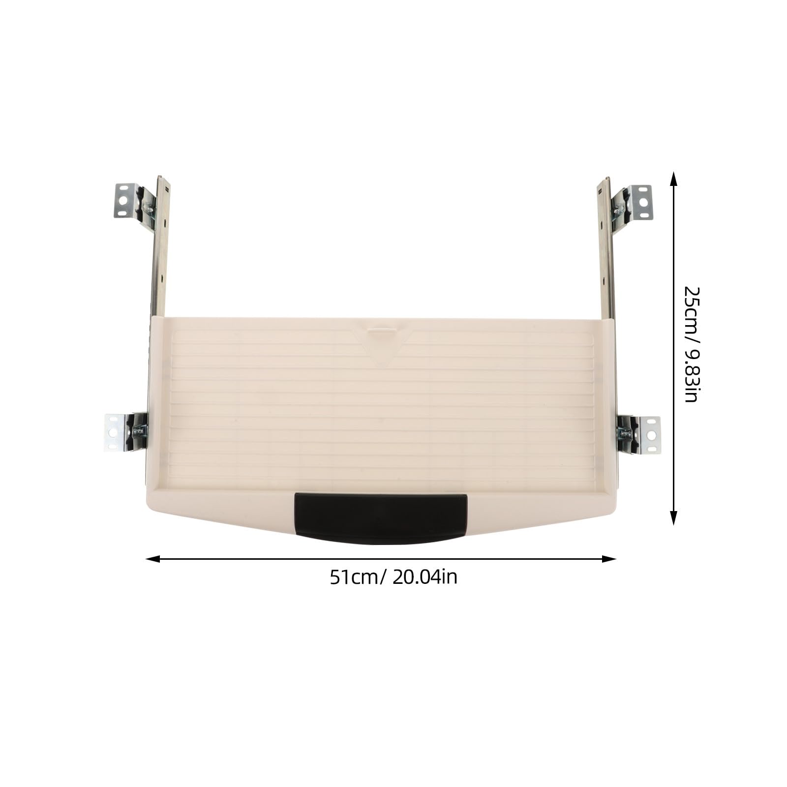 Soporte per Teclado Deslizante Extraíble bajo Escritorio Cajón ABS Plástico Gris Riel Metálico Ancho 27 CM para Ordenador Bandeja Ergonómica para Oficina y Escritorio
