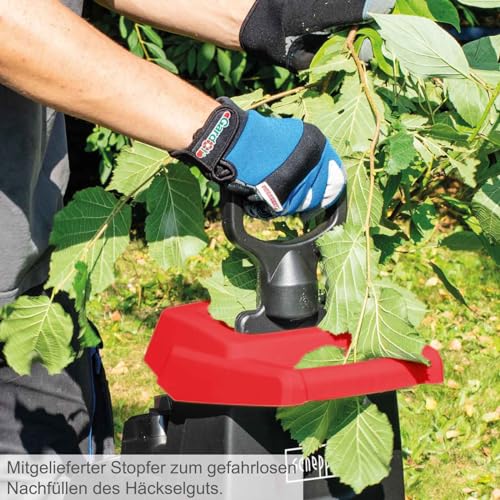 Foto von Scheppach GS55 Elektro Gartenhäcksler 2in1 Häcksler mit Fahrvorrichtung | 2400W Leistung | Schnittstärke 45mm | 45L Fangsack | 2 Messer | Selbsteinzug | inkl. 2X Fangsack & Nachstopfer