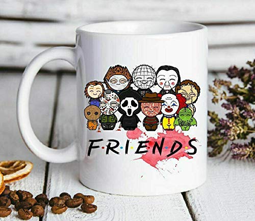 NA Friends Taza de Halloween Película de Terror Fan Art Taza de película de Terror Taza de Freddy Krueger, 11 oz
