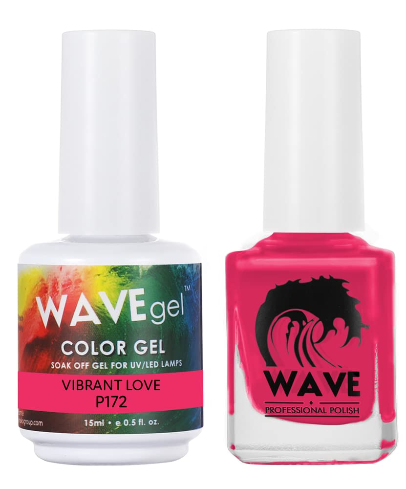 WAVEGEL Soak-Off Gel & Nail Lacquer Matching Duo Set - Simplicity Collection - #P172 Vibrant Love I 0.5 Oz