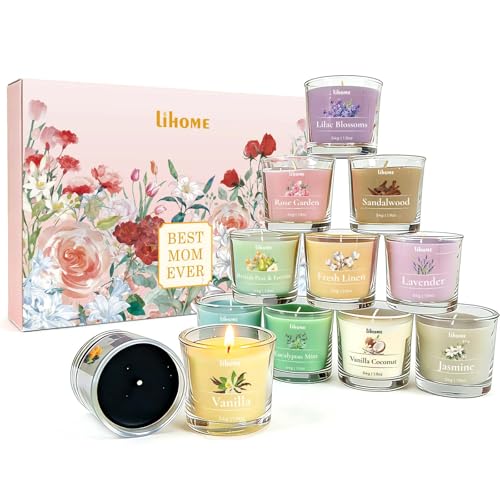 Mothers Day Gifts for Mom - 12 Scented Candles Set with Messages Best Birthday Christmas Thanksgiving Gifts for Mom from Daughter Son