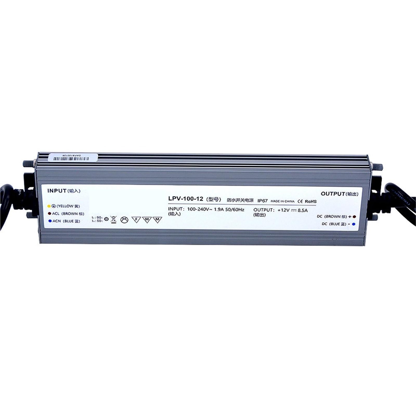 FCARUMIQP LPV-100-12 100W 12V 8.3A IP67 Switching Power Supply 1Pcs
