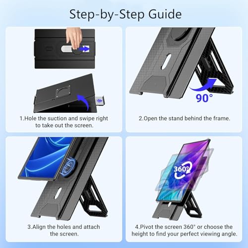 Image of APILDELLA 16.2 inch Portable Laptop Monitor Extender, 1200P HDR Screen with 360 Rotation, Ultra-Light Travel Second Screen, Plug & Play via Mini HDMI /Type-C, Compatible with Windows /Mac /PS5
