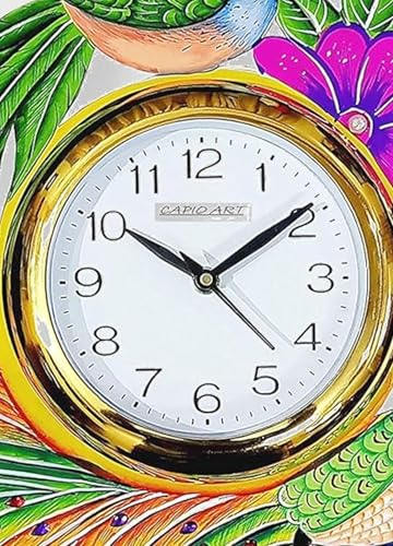Image of Wooden Peacock Wall Clock Stylish Analog Clock for Living Room & Study Room (13 x 13 Inch)