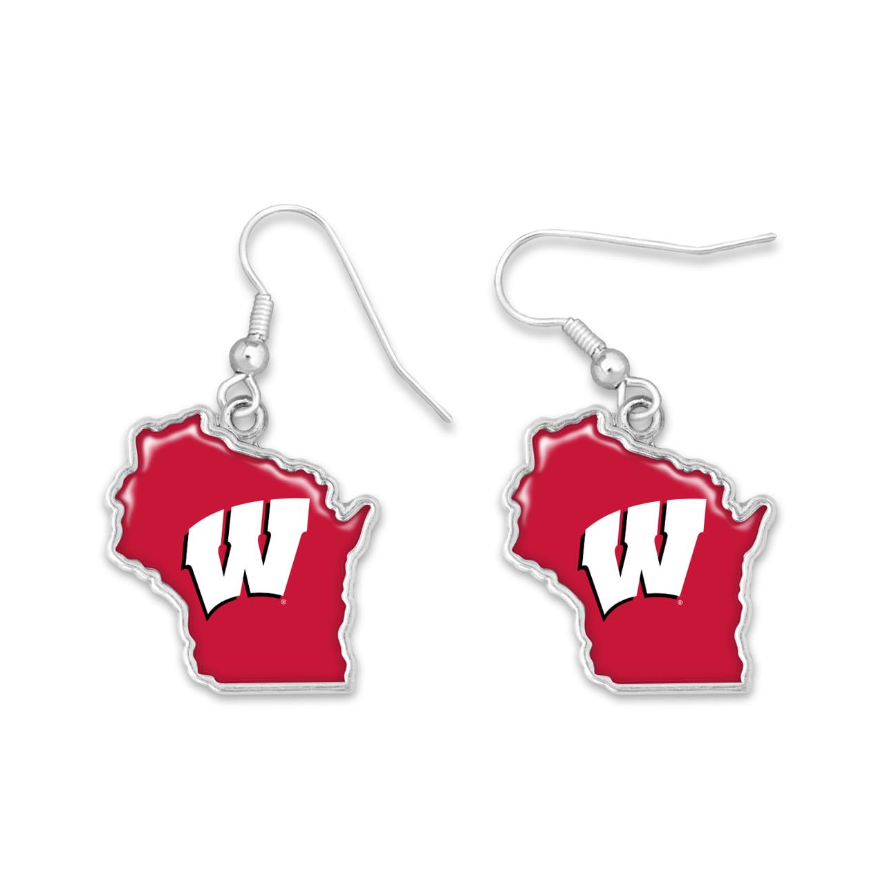 From the Heart Wisconsin Badgers State of Mine Earrings Jewelry Gift Licensed UW