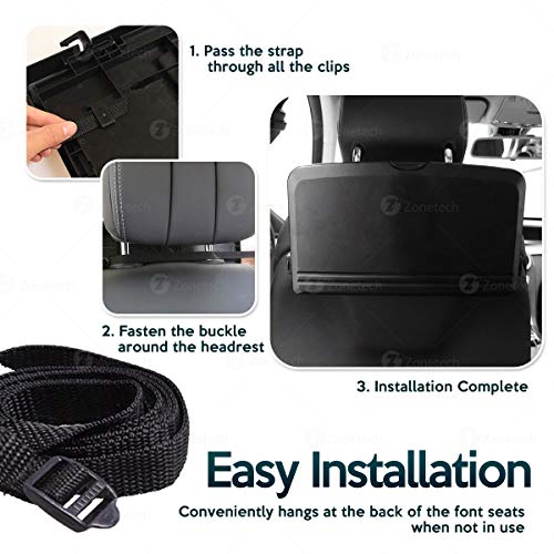image for Zone Tech Multi-Functional Portable Foldable Car Backseat Tray Desk - 
