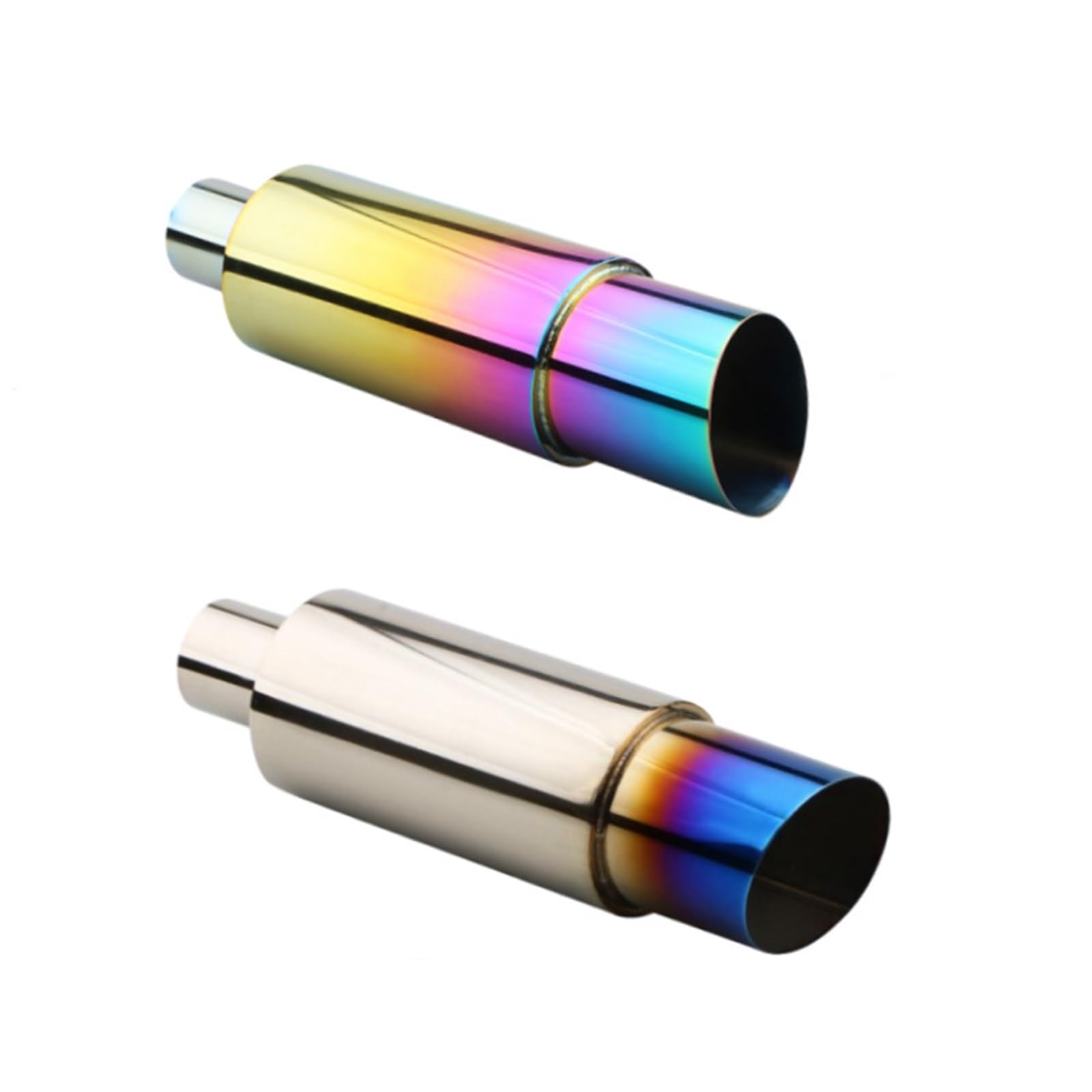 Car Silencer Uniwersalny tłumik układu wydechowego samochodu ze stali nierdzewnej prosty wydechowy poprawia dźwięk i styl(Matte black51-89)