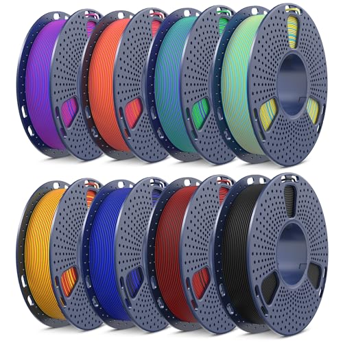 Image of SUNLU Dual Color PLA 3D Printer Filament Bundle, 1.75 mm Color Changing PLA Bundle, Matte Finish, 8 Spools 250g Each, mini Spool 8 Packs
