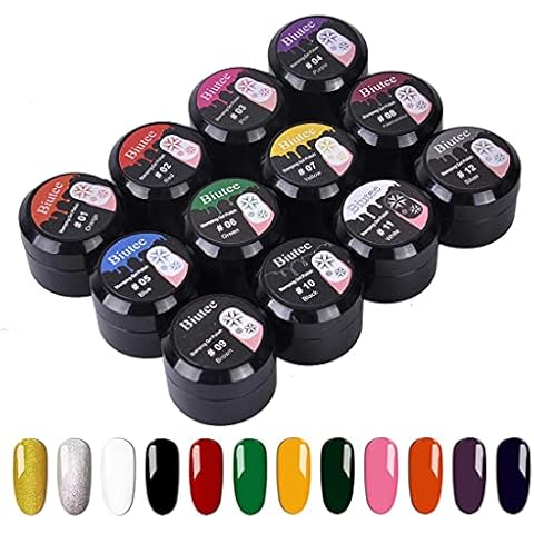 Nail Stamping Polish Gel Pack of 12 Colors UV LED Gel Polish Gel Printed Nail Polish for Nail Stamping Plate Cover