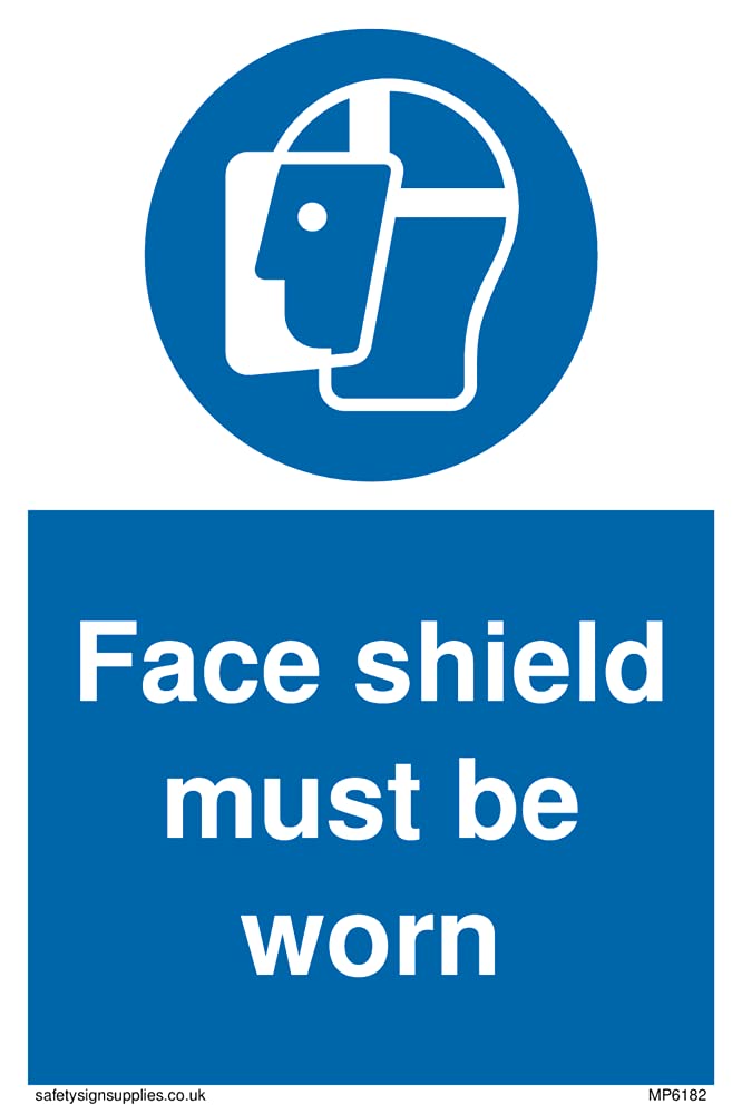Pack of five - Face sheild must be worn Sign - 100x150mm - A6P