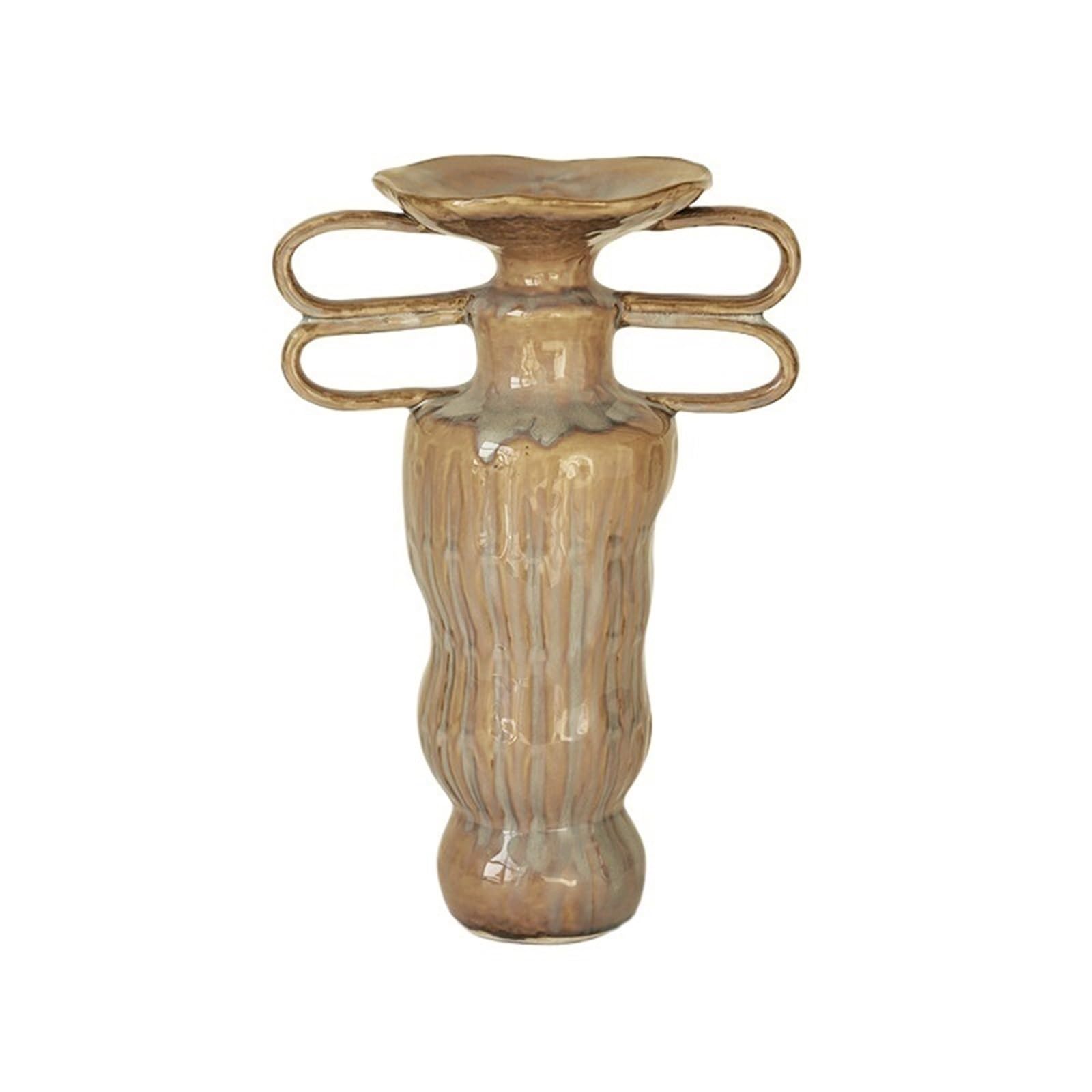 Decorative Vases Retro-style Creative Double-eared Ceramic Vase Living Room Tabletop Artistic Flower Arrangement Rustic