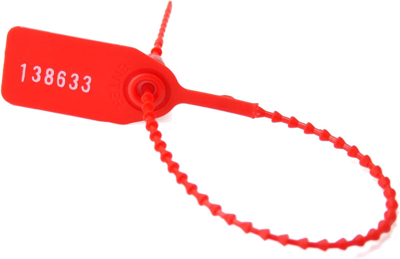 Leadseals(R) 1000 Plastic Tamper Seals, Zip Ties for Fire Extinguishers Pull Tite Security Tags Numbered Disposable Self-Locking Tie 250mm Length (Red) - Image 4