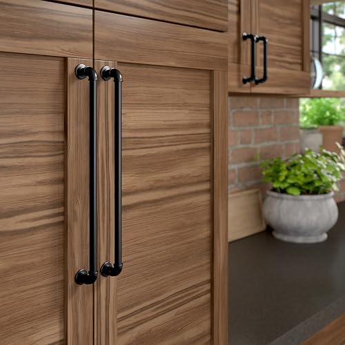 Richelieu Hardware BP2209320900 Steampunk Collection 12 5/8-inch (320 mm) Center-to-Center Matte Black Vintage Round Cabinet and Drawer Pull Handle for Kitchen, Bathroom, and Furniture by Richelieu - Image 2