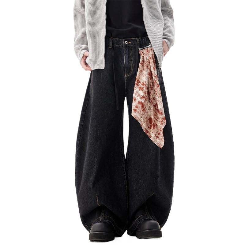 Barrel Jeans Men Super Baggy Wide Leg Jeans Loose Fit Hip Hop Wide Leg Casual Streetwear Oversized Denim Pants