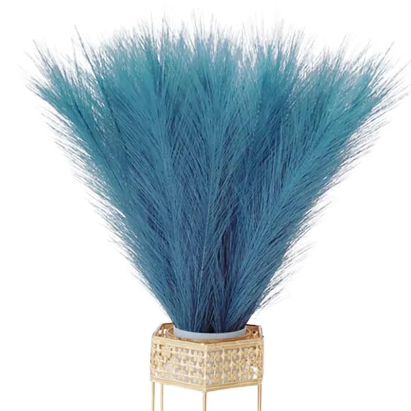 Ramo Artificial de Hierba Pampas Grande 10Pcs Verde Esmeralda miniatura 2