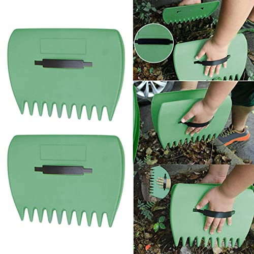 WANAONE Palas de hojas rastrillos de mano, herramienta de jardín para recoger hojas grandes, rastrillos de mano, cucharas ergonómicas duraderas para recortar recortes de césped y desechos de césped Cover