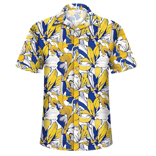 Image of Hawaiian Shirt for Men Tropical Shirts Summer Beach Button Down Short Sleeve Luau Aloha Floral Cruise Vacation Outfit 2026