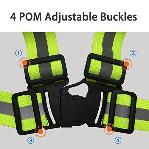 Onumya Reflective Vest, 2Pcs Reflective Safety Vest High Visibility Running Vest, Adjustable & Elastic Straps, Hi Vis Vest For Men Women Cycling, Jogging, Motorcycle, Walking, Construction #TOP5