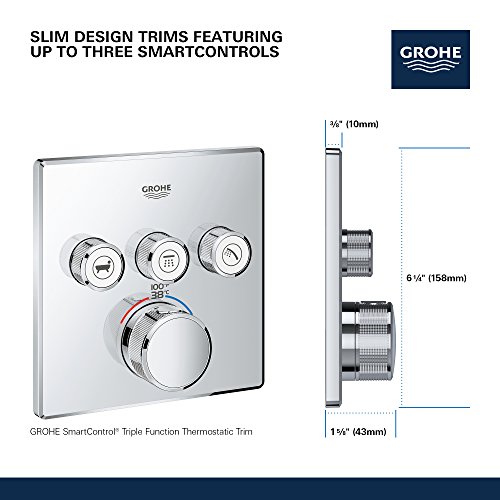 GROHE 29142000 Grohtherm Smart Thermostatic Trim With Control Module, Starlight Chrome GROHE 29142000 Grohtherm Smart Thermostatic Trim With Control Module, Starlight Chrome