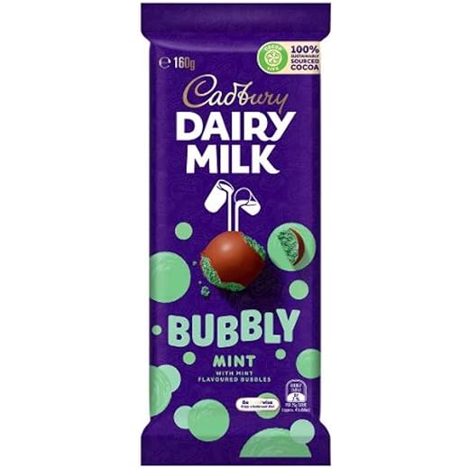 Cadbury Dairy Milk Bubbly Mint Chocolate Bar 160G