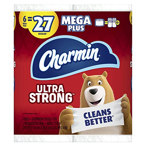 Image of Charmin Ultra-Strong 2-Ply Toilet Paper, 297 Sheets Per Roll, Pack Of 6 Mega Rolls