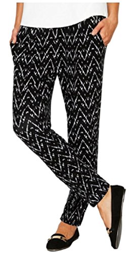Matty M Women's Soft Pant (Small, Black Chevron)