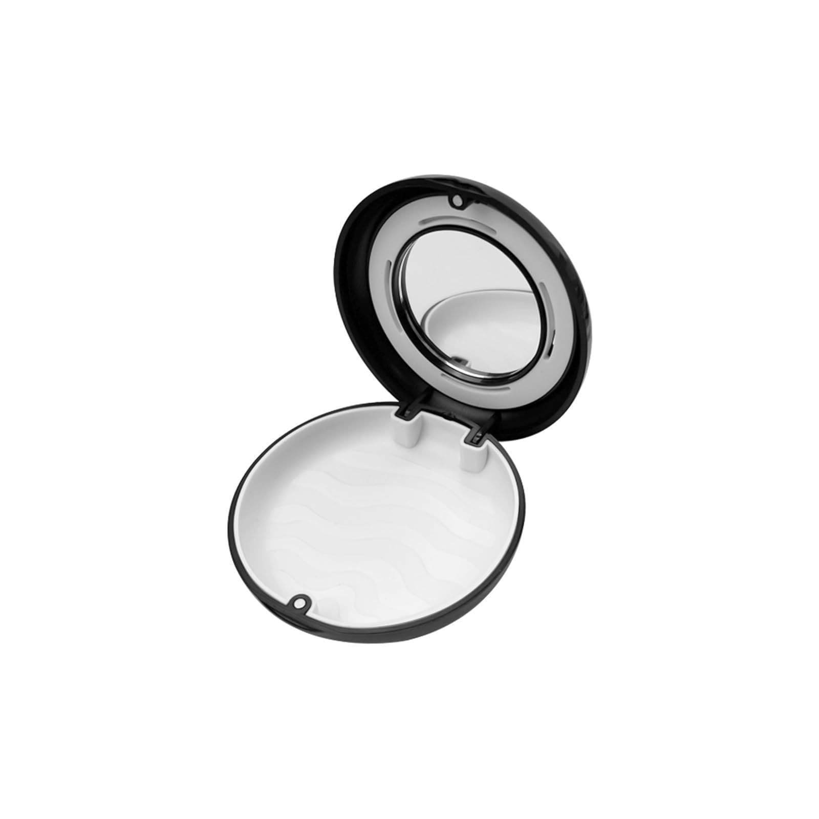 TRRYUIP Retainer Case 1pc Retainer Box With Vent Holes False Teeth Storage Dental Orthodontic Invisible Braces Aligner Case(Black-white-mirror)