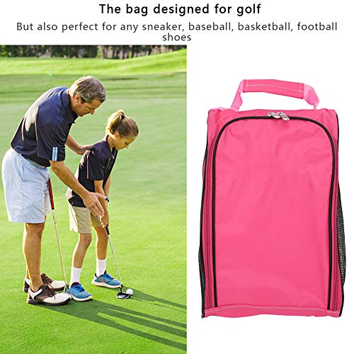Rosa Golfschuh-Tragetasche Große Kapazität Nylon Atmungsaktive Sportschuh-Tragetasche für Golf-Tennis