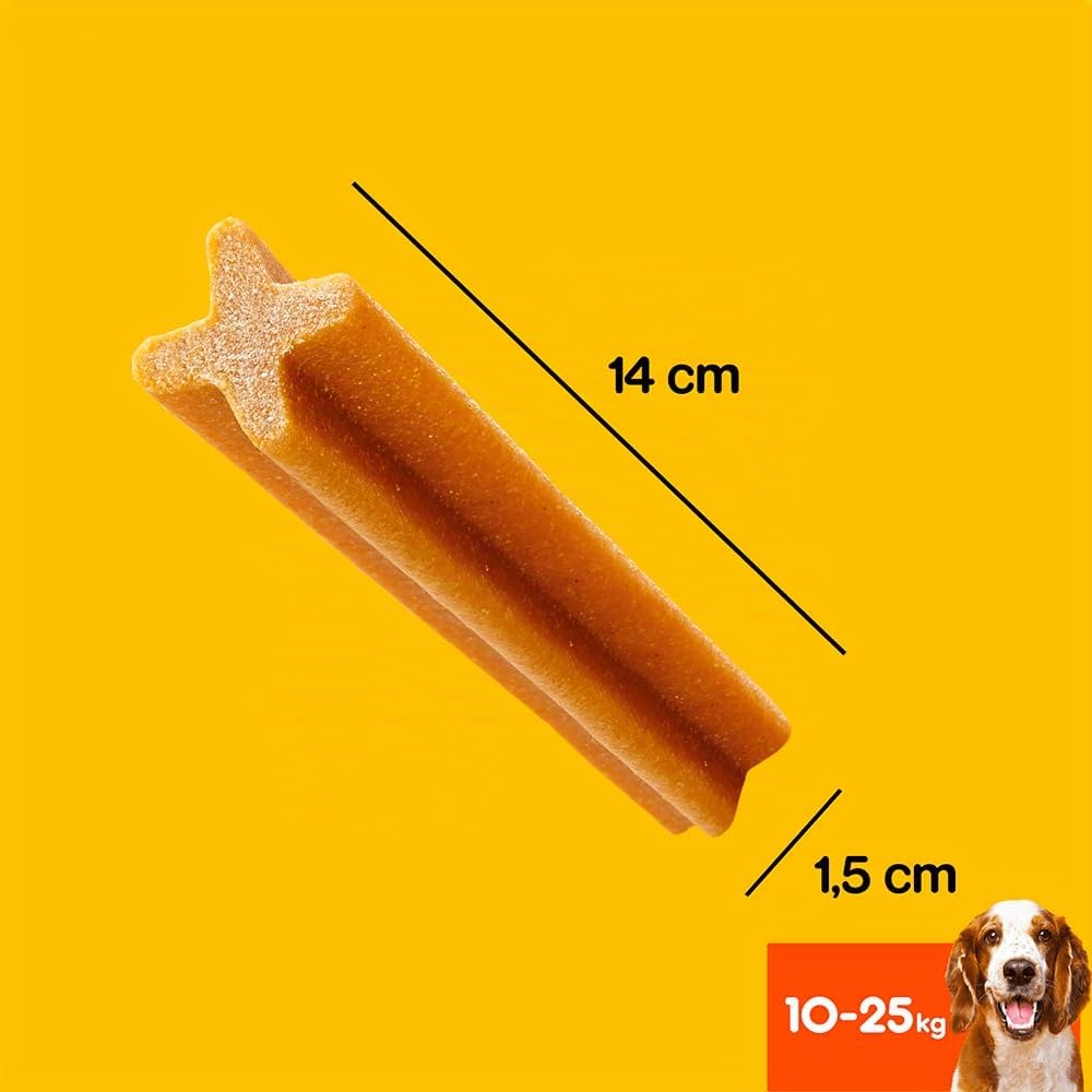 Pedigree Dentastix - Snack para la higiene bucal, Perro Mediano, 10 – 25 kg, Paquete de Reserva, 56 Varillas – 1440 g
