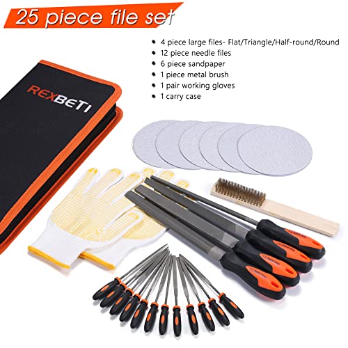 Rexbeti T12 Drop Forged Alloy Steel, Flat/Triangle/Half-Round/Round Large File And 12Pcs Needle Files thumb #1