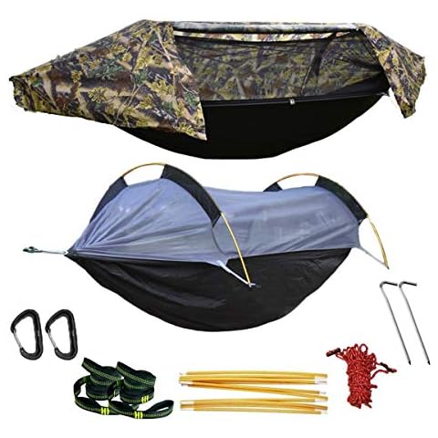 WintMing Hammock with Mosquito Net and Rain Fly Cover 3 in 1 Camping Hammock Tent 440lbs Load Cover