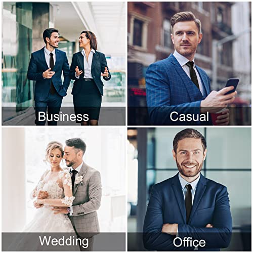 URAQT Herren Krawatten, Klassische Schmale Krawatte 6 cm für Herren, Elegant Hochzeit Krawatte für Büro oder Festliche Veranstaltunge(Schwarz)