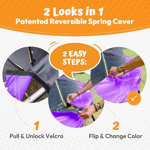 Image of JUMPZYLLA Trampoline Outdoor 8FT 10FT 12FT 14FT 15FT 16FT with Enclosure and Ladder, ASTM Approved Recreational Trampoline for Kids and Adults, Anti-Rust Coated Frame