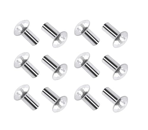 Remaches de cabeza de brasero M5*0.394 in, remaches semicirculares, remaches de aluminio macizo, paquete de 150